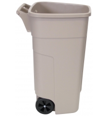 Pubela cu roti, fara capac, 100L, plastic rezistent, colectare selectiva, bej, 1 buc - Rubbermaid