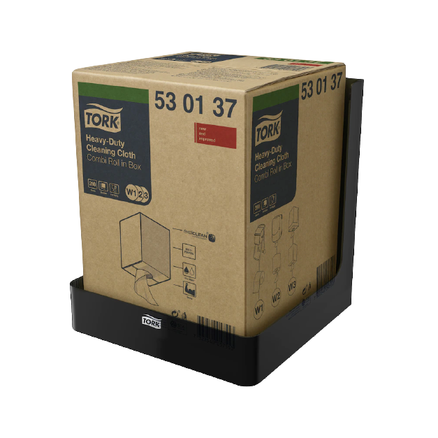 Dispenser de perete pentru role-lavete industriale, W3, negru - Tork