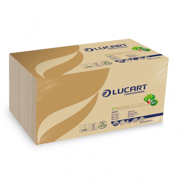 Servetele 30x30 cm 1 strat, Econatural 130 T Maxi, maro- Lucart