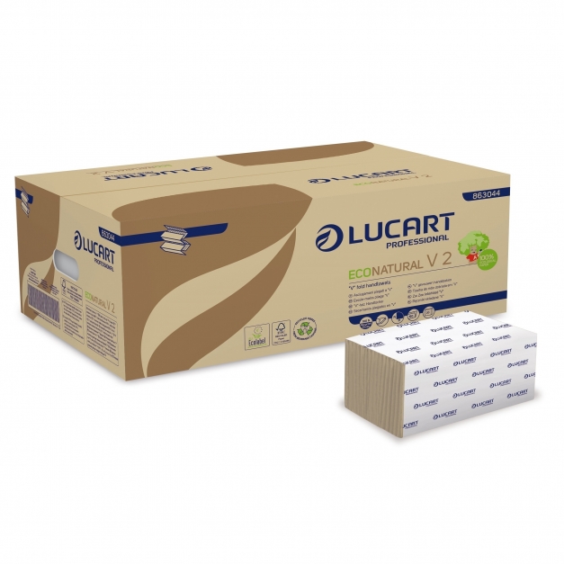 Prosoape de maini din hartie, pliate in V, Econatural V2 - Lucart