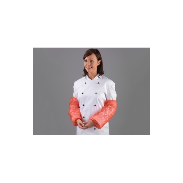 Mansete din polietilena 40cm lungime, 100buc/set, 18 microni, SHIELD, rosu