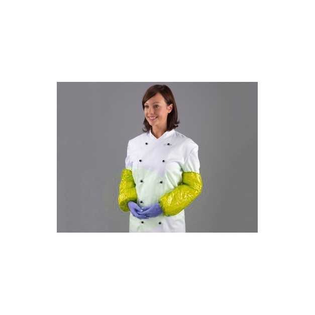 Mansete din polietilena 40cm lungime, 100buc/set, 18 microni, SHIELD, galben