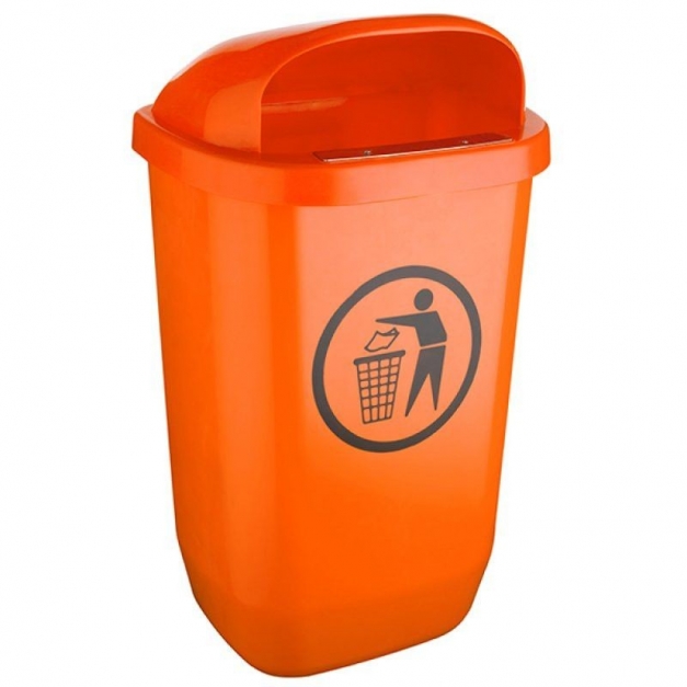 Cos gunoi stradal 50 L, portocaliu