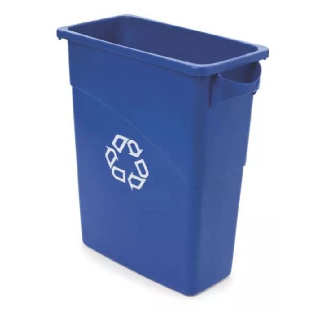 Container Slim Jim cu manere 60 L reciclare deseuri, albastru