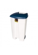 Pubela Eco Step-On Bin, 106 L,alba cu capac albastru