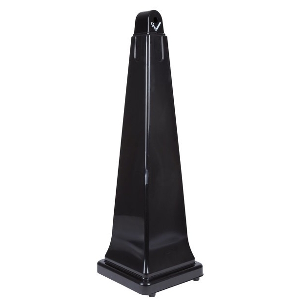 Scrumiera galvanizata GroundsKeeper, neagra