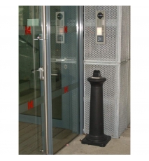 Scrumiera galvanizata GroundsKeeper Tuscan, neagra