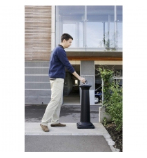 Scrumiera galvanizata GroundsKeeper Tuscan, neagra