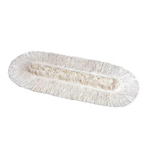 Mop plat Damp Cottona cu banda 130 cm, alb