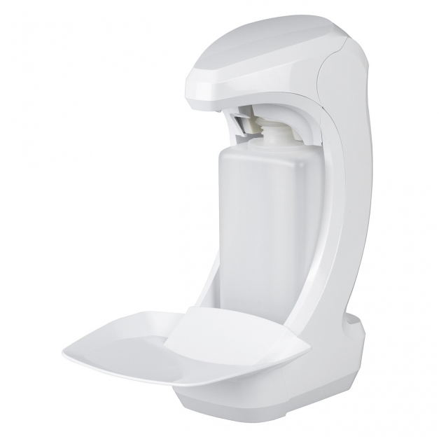 Dispenser RX 5 T cu tavita 500 ml, plastic, fixare pe stand sau perete, alb Dispenser RX 5 T cu tavita 500 ml, plastic, fixare pe stand sau perete, alb
