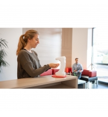 Dispenser RX 5 T cu tavita 500 ml, plastic, fixare pe stand sau perete, alb Dispenser RX 5 T cu tavita 500 ml, plastic, fixare pe stand sau perete, alb