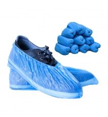 Protectie incaltaminte, botosei universali din polietilena, set 100/buc, elastic dublu, pentru cabinete, albastru