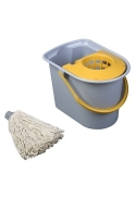 Set curatenie classic Mini Aquva cu galeata cu storcator si mop franjurat fara maner - Vermop